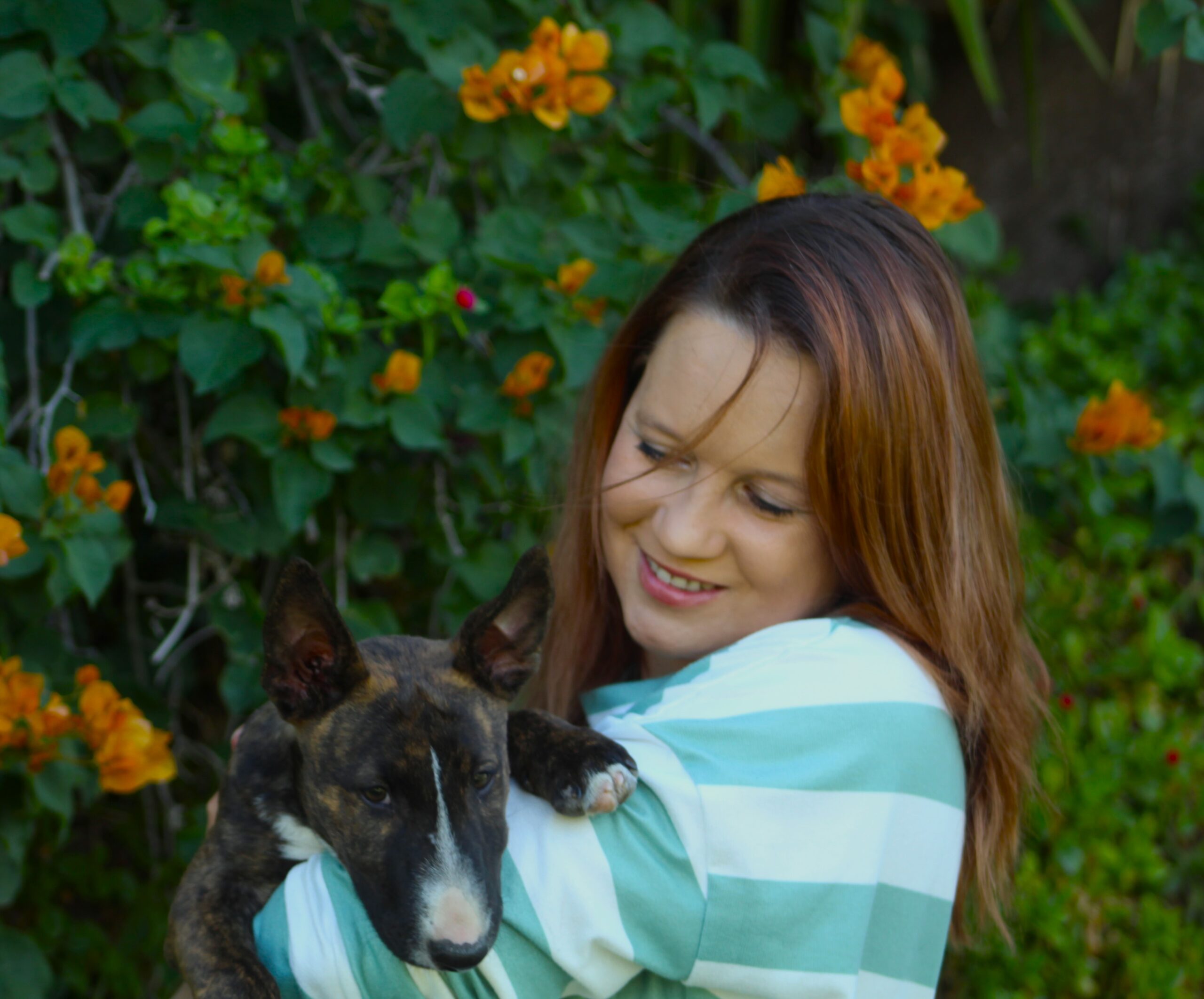 Jolandie Koen with her dog Mayha